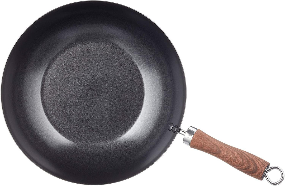 WECOOK Wok, 2 Schichten, Gusseisen, Schwarz, 24 cm 40x24x15 cm, 40x24x15 cm