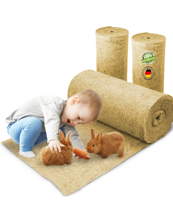 Nagerteppich aus 100% Hanf auf Rolle mit 10m Länge, 50cm Breite, 5mm dick, Hanfteppich für alle Arte