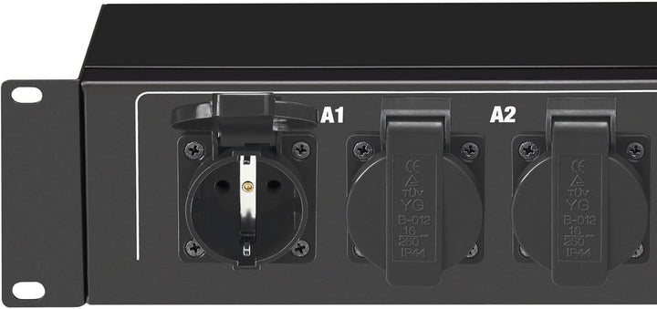 Adam Hall Cables 87472 19" Stromverteiler 2HE 9-Fach mit zwei Schaltern