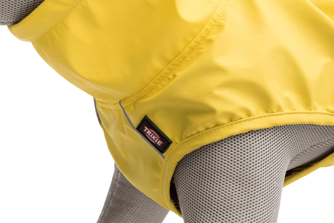 TRIXIE Regenmantel Vimy für Hunde M gelb – Hunde-Regenjacke mit reflektierenden Elementen für mehr S