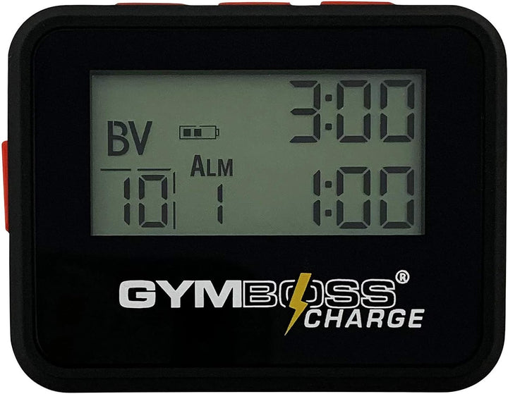 Gymboss Charge Intervall-Timer und Stoppuhr (Schwarz/Rot), Schwarz/Rot