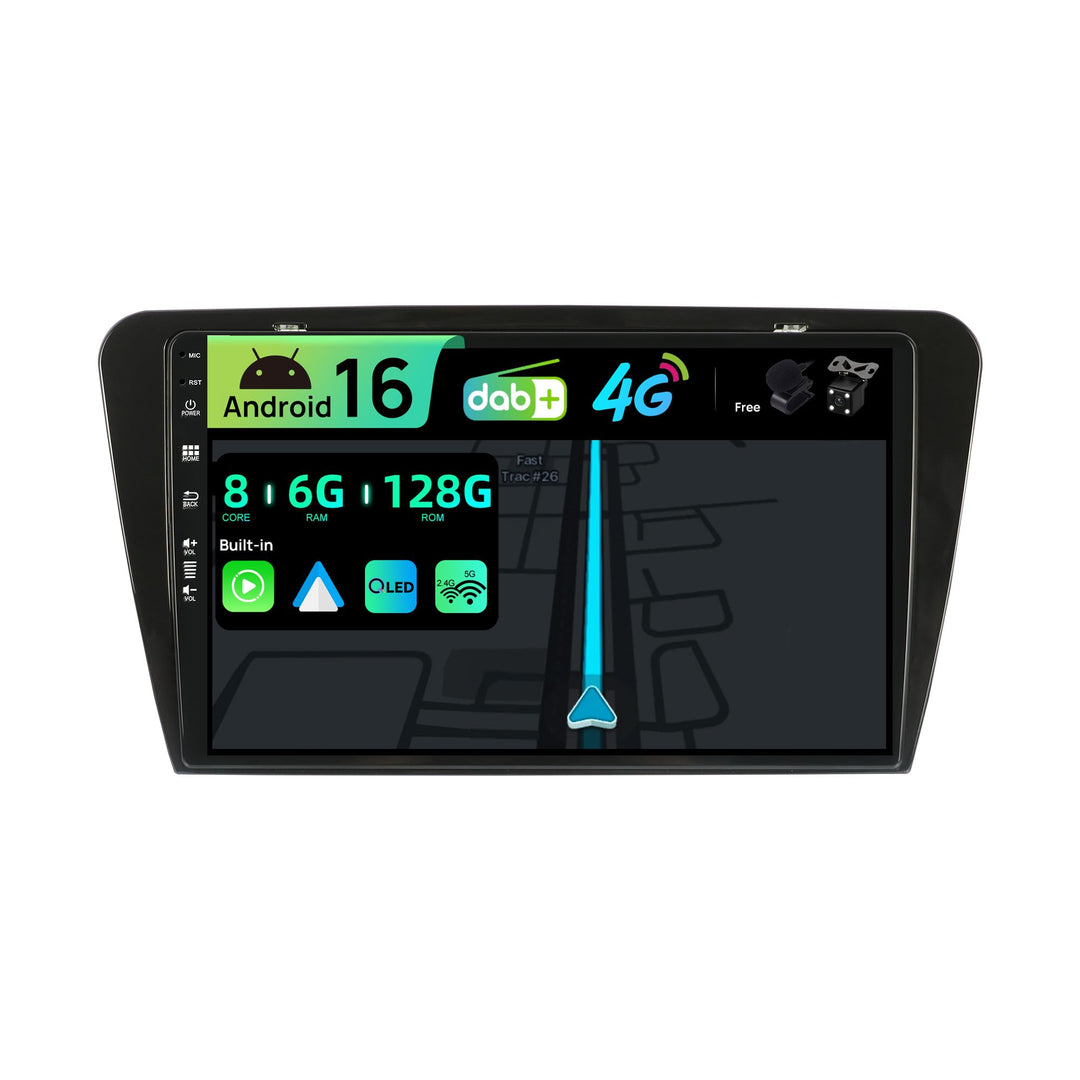 Eingebaut 4G LTE &amp; DAB | 6G+128G | Autoradio für Skoda Octavia (2014-2018) Android 16 Radio |Carplay
