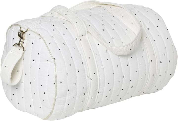 VERTBAUDET Baby Roll Wickeltasche aus Baumwollgaze, elfenbeinfarben, bedruckt mit TU