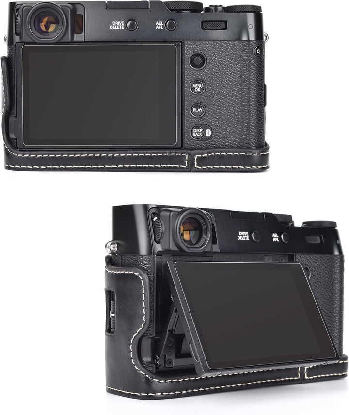 MUZIRI KINOKOO PU-Leder Tasche für Fuji X100VI, schützende Halbhülle, kompatibel mit Fujifilm X100VI