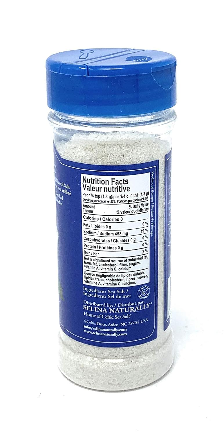 Celtic Sea Salt?, Fine Ground, By The Grain &amp; Salt Society, 8 oz. Shaker