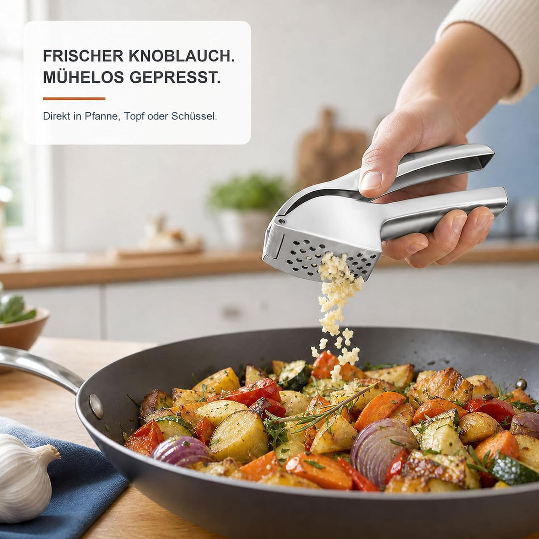 Hochwertige Knoblauchpresse aus Zink‑Legierung, praktischer Küchenhelfer für Knoblauch und Ingwer, k