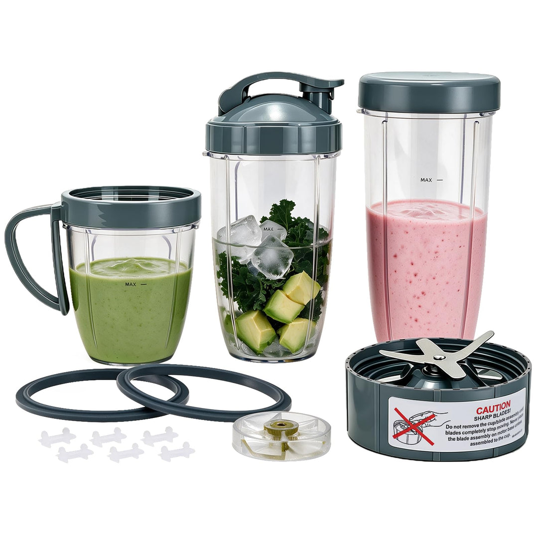 14 Stück Mixer-Ersatzteile Extraktor Klinge und Tassen für NutriBullet 600w &amp; 900w Serie, einschlies