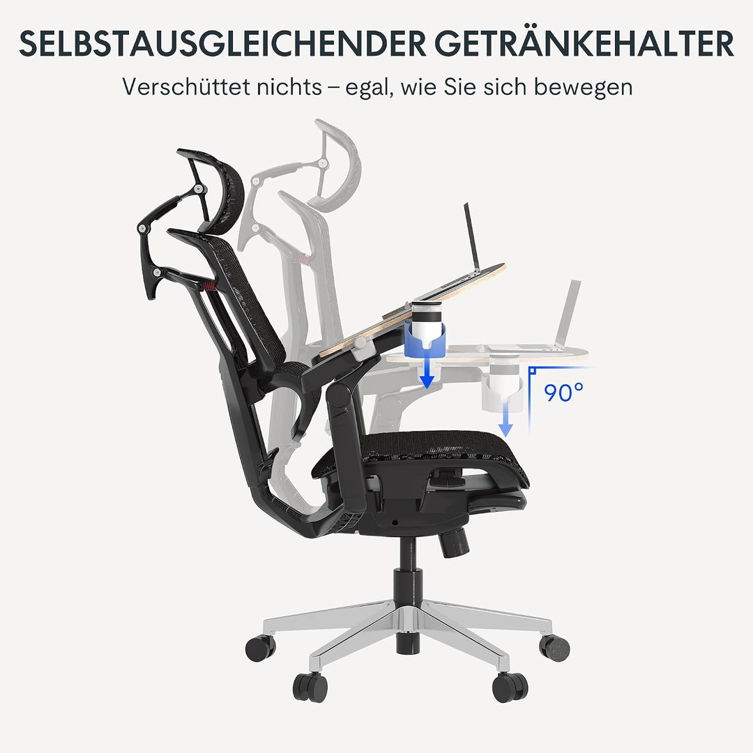 FlexiSpot Multifunktionaler Laptoptisch für Stühle, Geeignet für ErgoX Pro und ErgoX Max (Brown)
