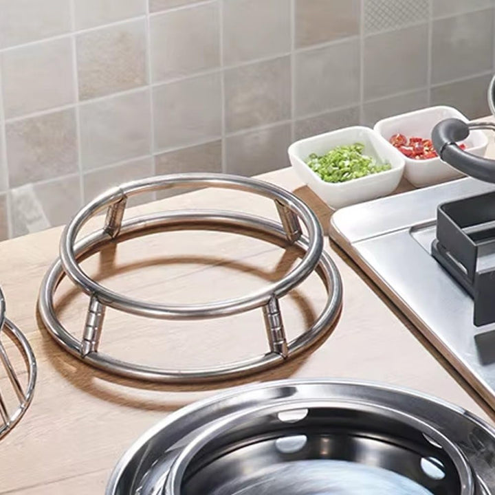 Edelstahl Wok Rack Wok Stehen Runde Regal Kochgeschirr Ring Für Topf Gas Herd Braten Pan