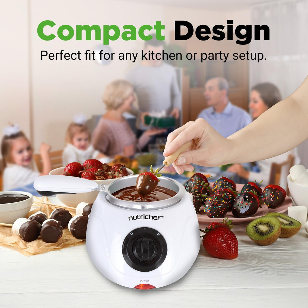 NutriChef Schokoladenfondue-Set – elektrischer Schokoladenschmelzer, Schokoladenfondue