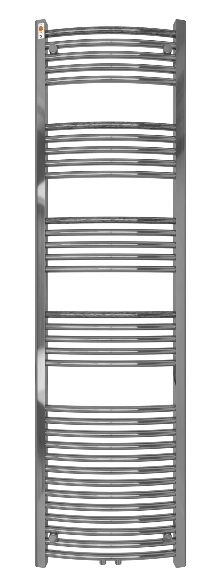 MERT Comfort Badheizkörper 500x1800mm Mittelanschluss verchromt im Kupfer/Nickel Bad gebogene Querro