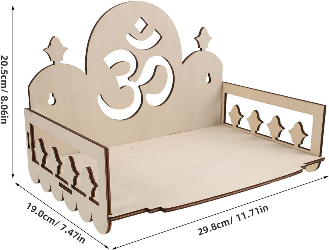 Rustikaler Holz Buddhismus Altar, Beige, Wandmontiert, für Meditation