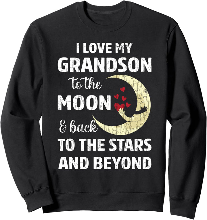 Ich liebe meinen Enkel bis zum Mond Lustige Grosseltern Sweatshirt