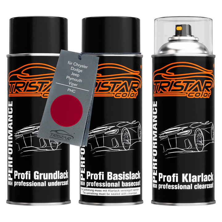 TRISTARcolor Autolack Spraydosen Set für Chrysler/Dodge/Jeep/Plymouth/Viper PHC Candy Apple Red Meta