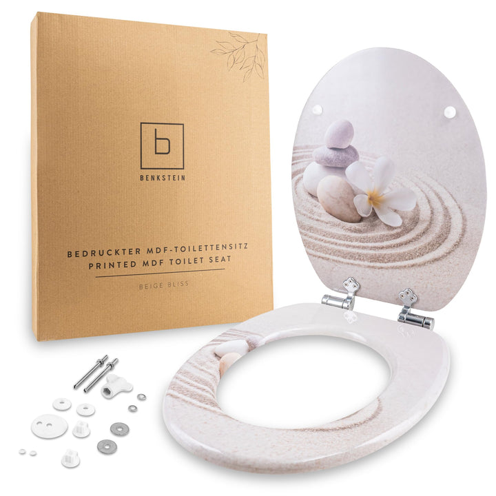 Benkstein Premium WC-Deckel, antibakteriell, bedruckter Toilettensitz – Duroplast-Toilettendeckel mi