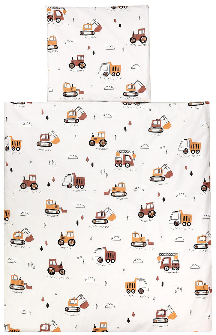 TupTam Unisex Baby Wiegenset 4-teilig Bettwäsche-Set: Bettdecke und Kopfkissen mit Bezug, Farbe: Bau