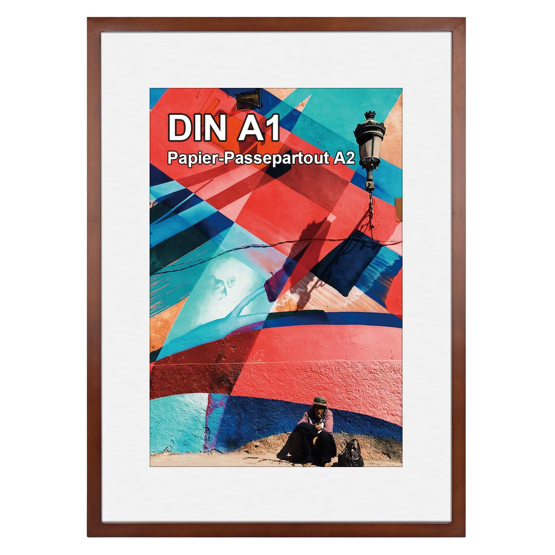 A1 Holz Bilderrahmen Din A1 Bilderrahmen Holz Posterrahmen Puzzlerahmen A1(59,4x84,1 cm) mit Bruchsi