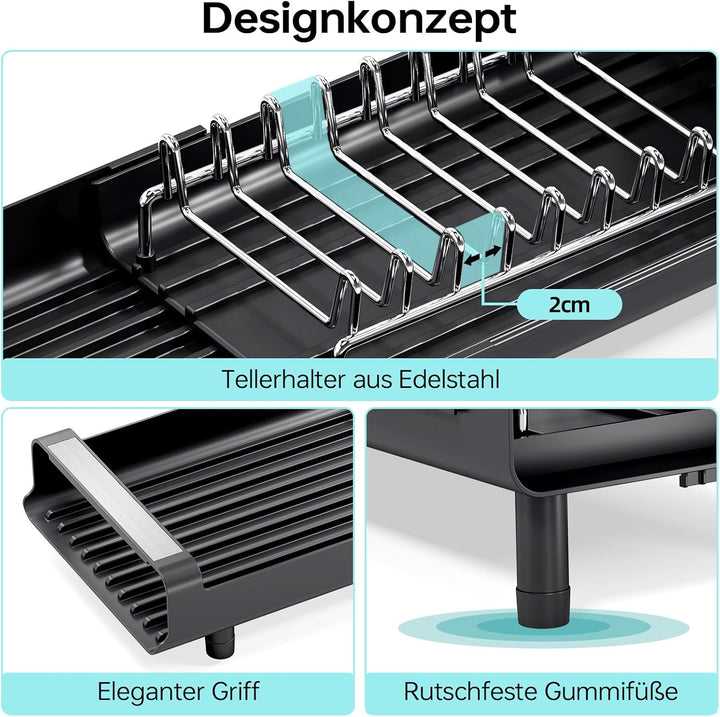 KINGRACK Kleines Abtropfgestell, Schwarz, Schwarz