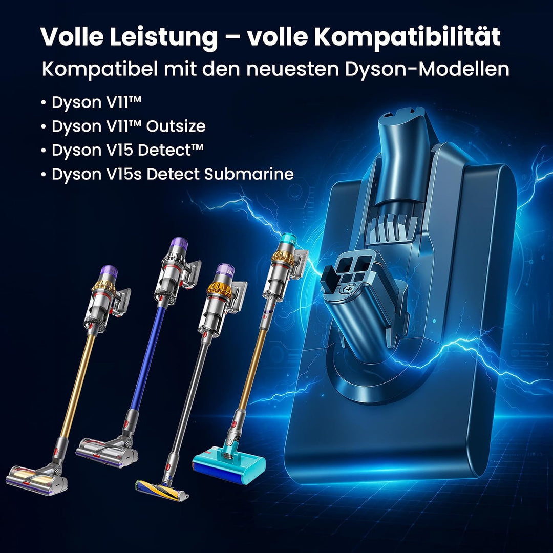 Extralink Akku für Dyson V15S Detect Submarine – 25,2V 4000mAh Ersatzakku, Lange Laufzeit, Li-Ion Ba