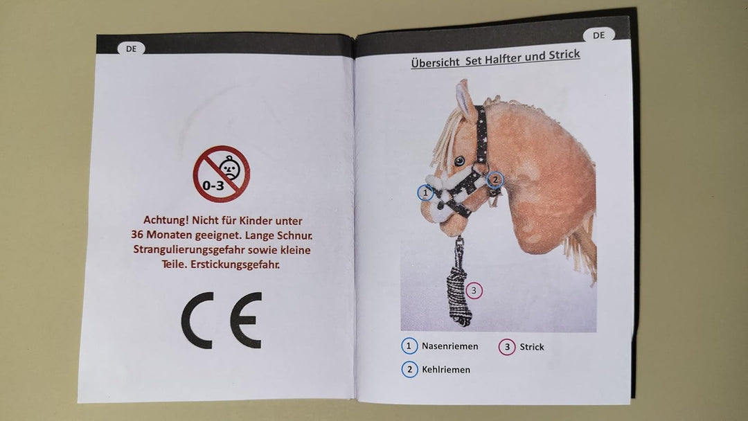 HKM Kinder Hobby Horsing Print Halfter und Strick, Flower, One Size