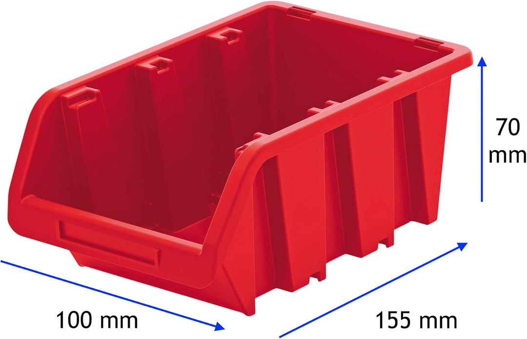 MELTOM Sichtlagerbox Werkstatt 155x100x70 mm Rot 10 Stück Stapelbox Rot 10 Stück 155x100mm, Rot 10 S