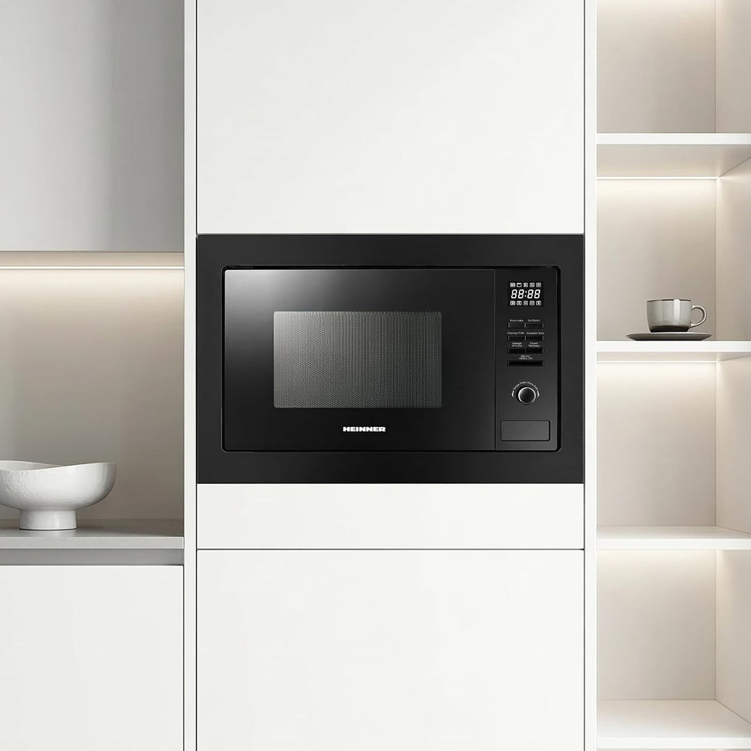HMW-MDBI25GDBK 26L Einbau-Mikrowellenofen mit Digitalsteuerung und 1000W Grill Schwarz/Black Glass -