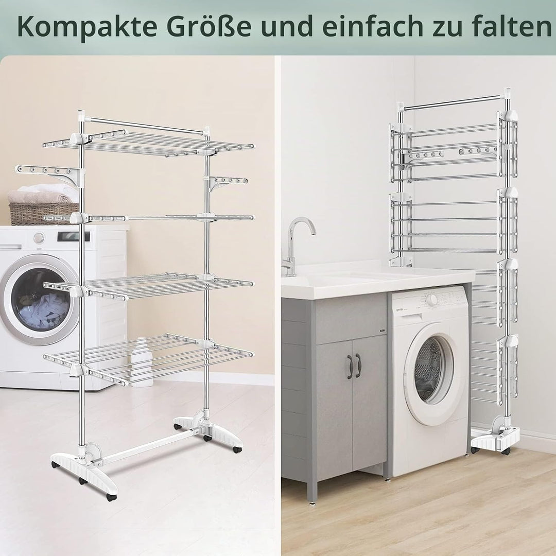 Todeco - Wäsche-Trockengestell, Wäscheständer - Material: Edelstahlrohre - Maximale Belastbarkeit: 3