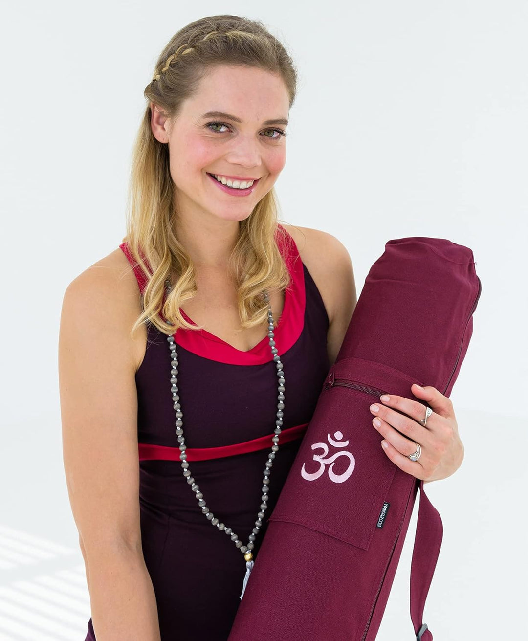 Yogatasche Yogibag® Basic - Zip - Cotton - 65 Cm - Om Bordeaux, Bordeaux