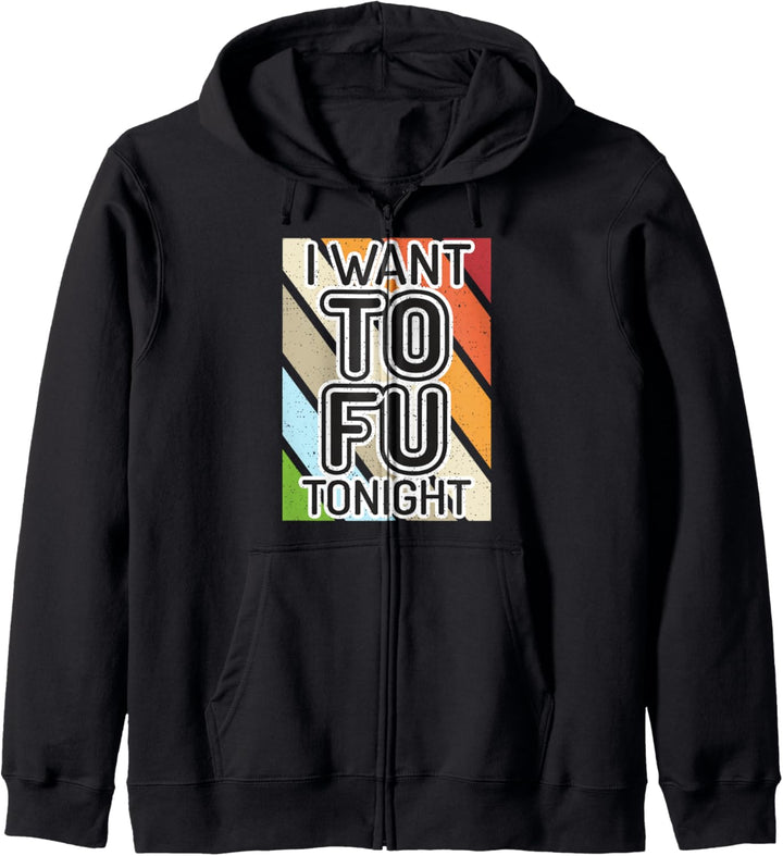Ich wünsche Tofu Heute Abend Retro Vintage Farben Veggies Me Kapuzenjacke
