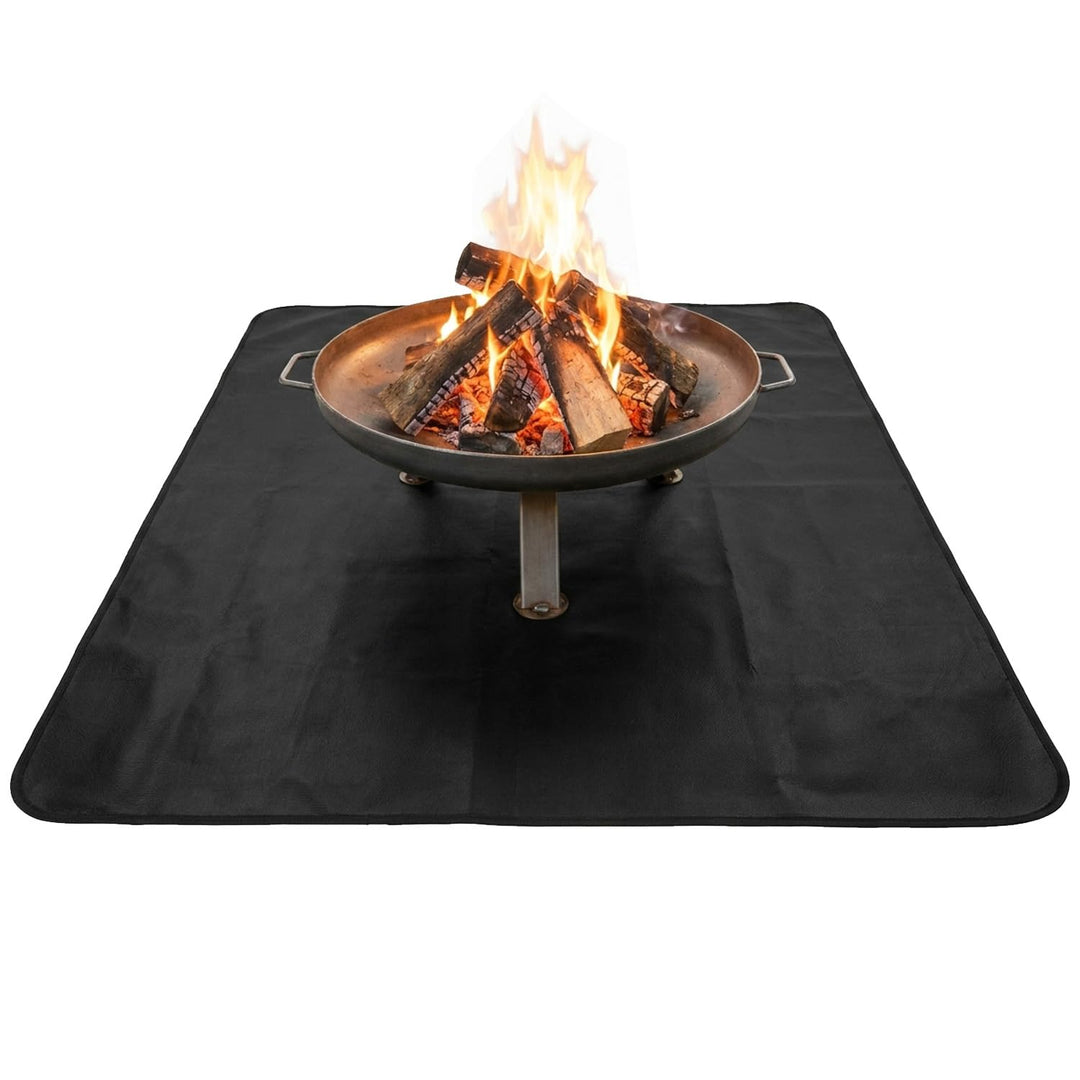 Feuerschutzmatte Bodenschutzmatte rechteckig Schwarz 140 x 100 cm 0,5 mm hitzebeständige Unterlegmat