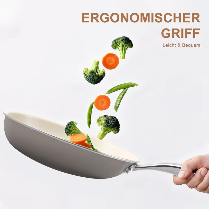 Antihaft Bratpfanne Keramik-beschichtet (23cm+27cm), 23cm+27cm