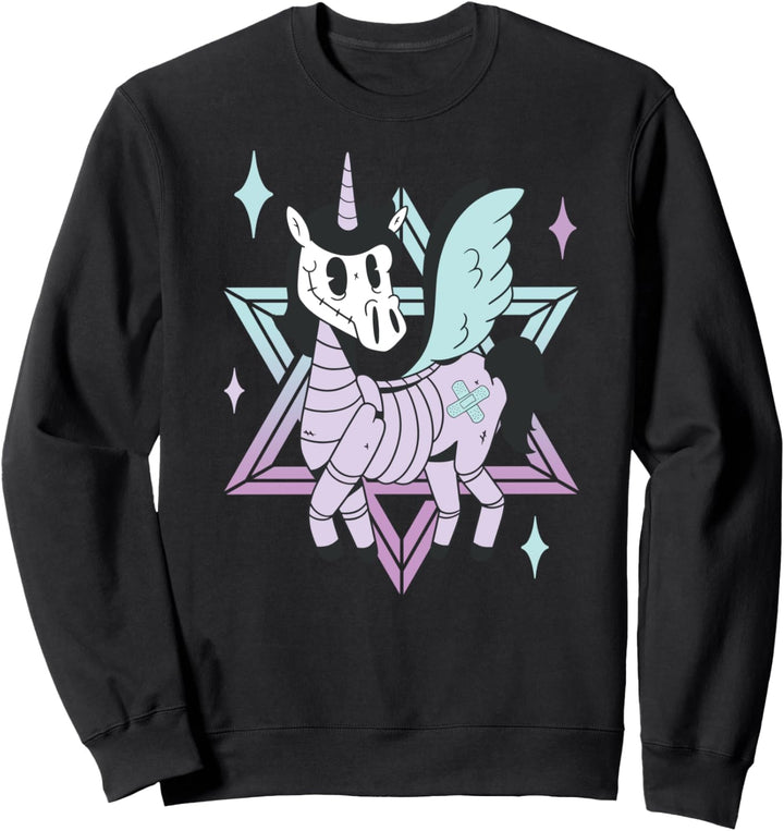 Pastel Goth Skelett creepy Einhorn Sweatshirt