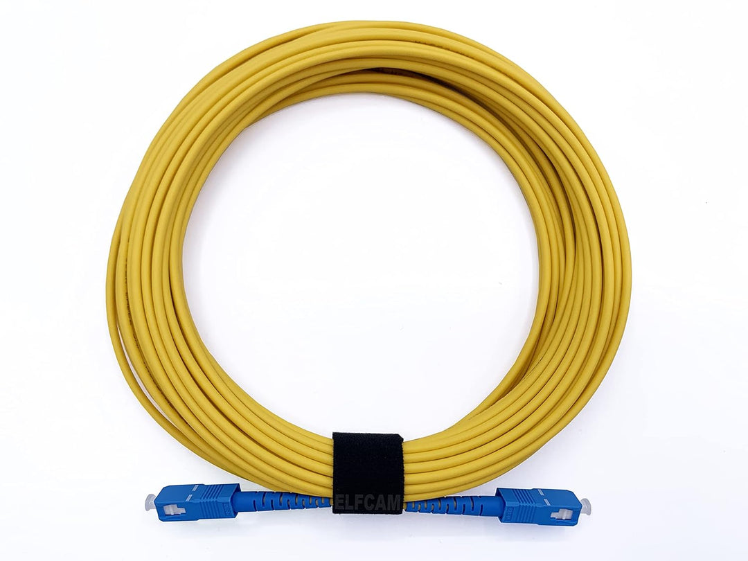 Elfcam® - 50m Glasfaserkabel SC/UPC auf SC/UPC Stecker, Simplex Singlemode 9/125μm OS2 Patchkabel, G