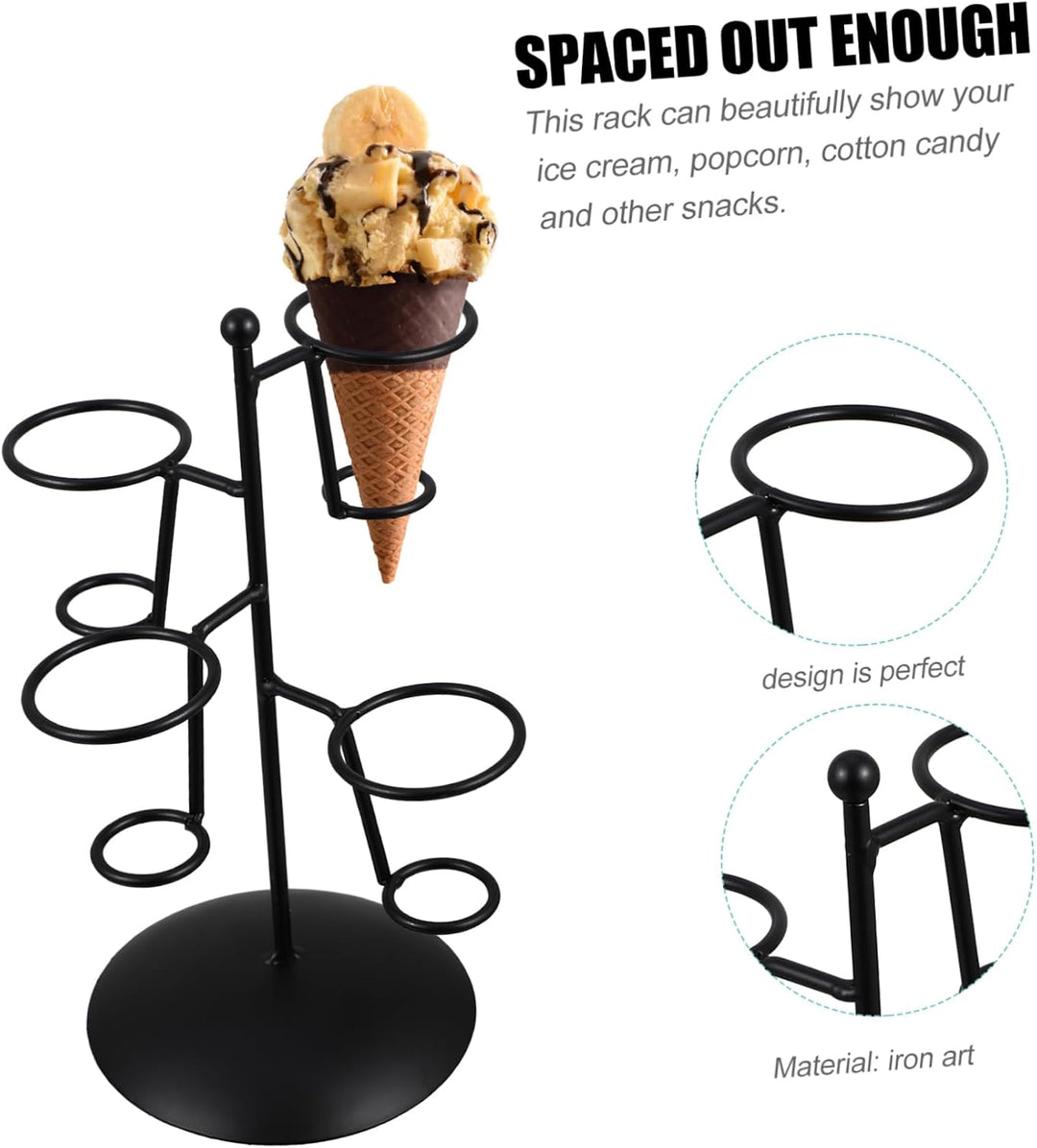 BESTonZON Eisen Eistütenhalter Aus Robustem Material Ständer Für Eiscreme Cupcakes Und Dessertpräsen