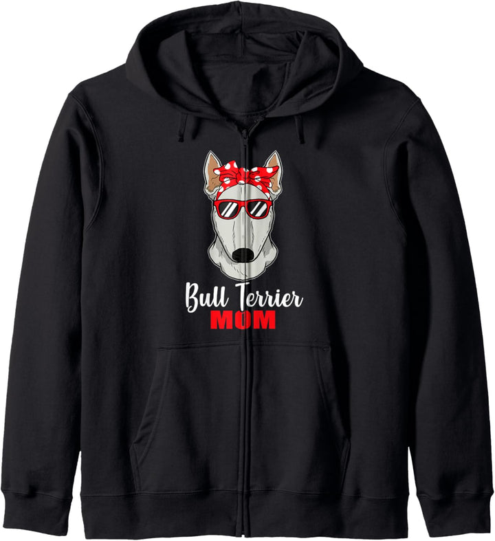 Lustiges Hunde Mama Geschenk Frauchen Bullterrier Hund Kapuzenjacke