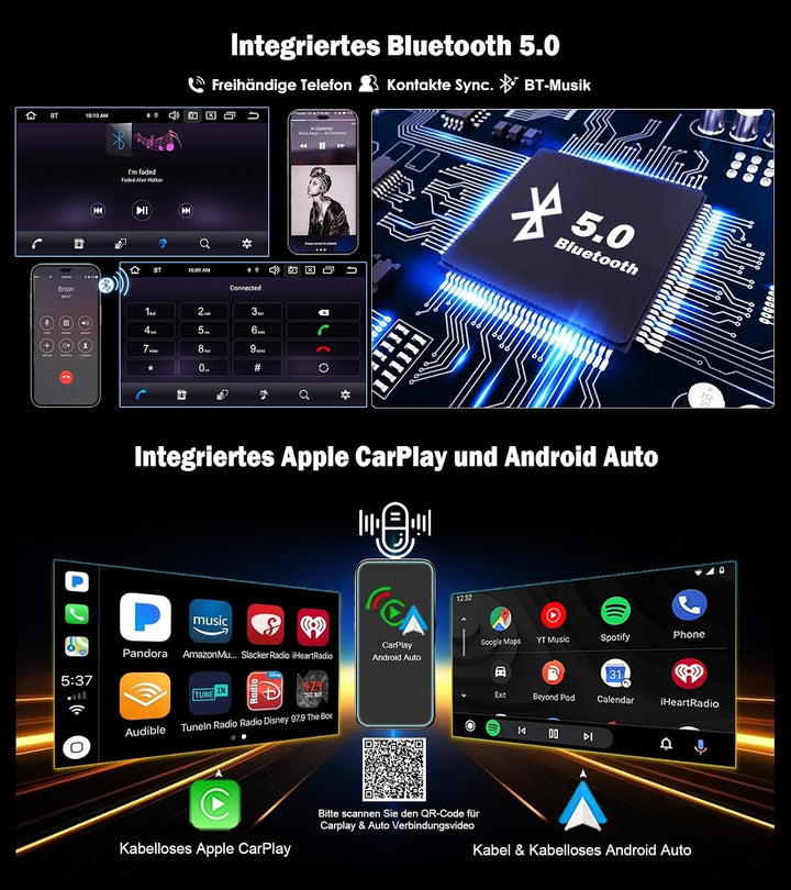 Erisin 8-Kern 4GB RAM+64GB ROM Android 14 Autoradio Bluetooth GPS Navigation für BMW 3er E90 E91 E92