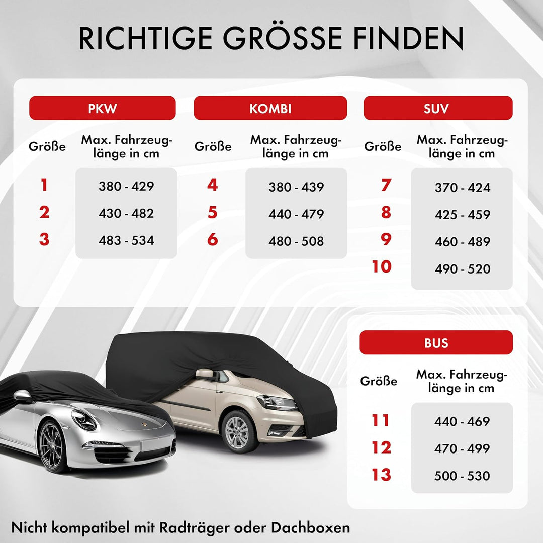 WALSER Premium Abdeckung Auto Indoor Stretch Plus Qualitätssieger Sehr Gut* - Autoplane Indoor Abdec