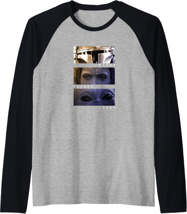 Star Wars: The Mandalorian Mando Ahsoka Grogu Panels Raglan