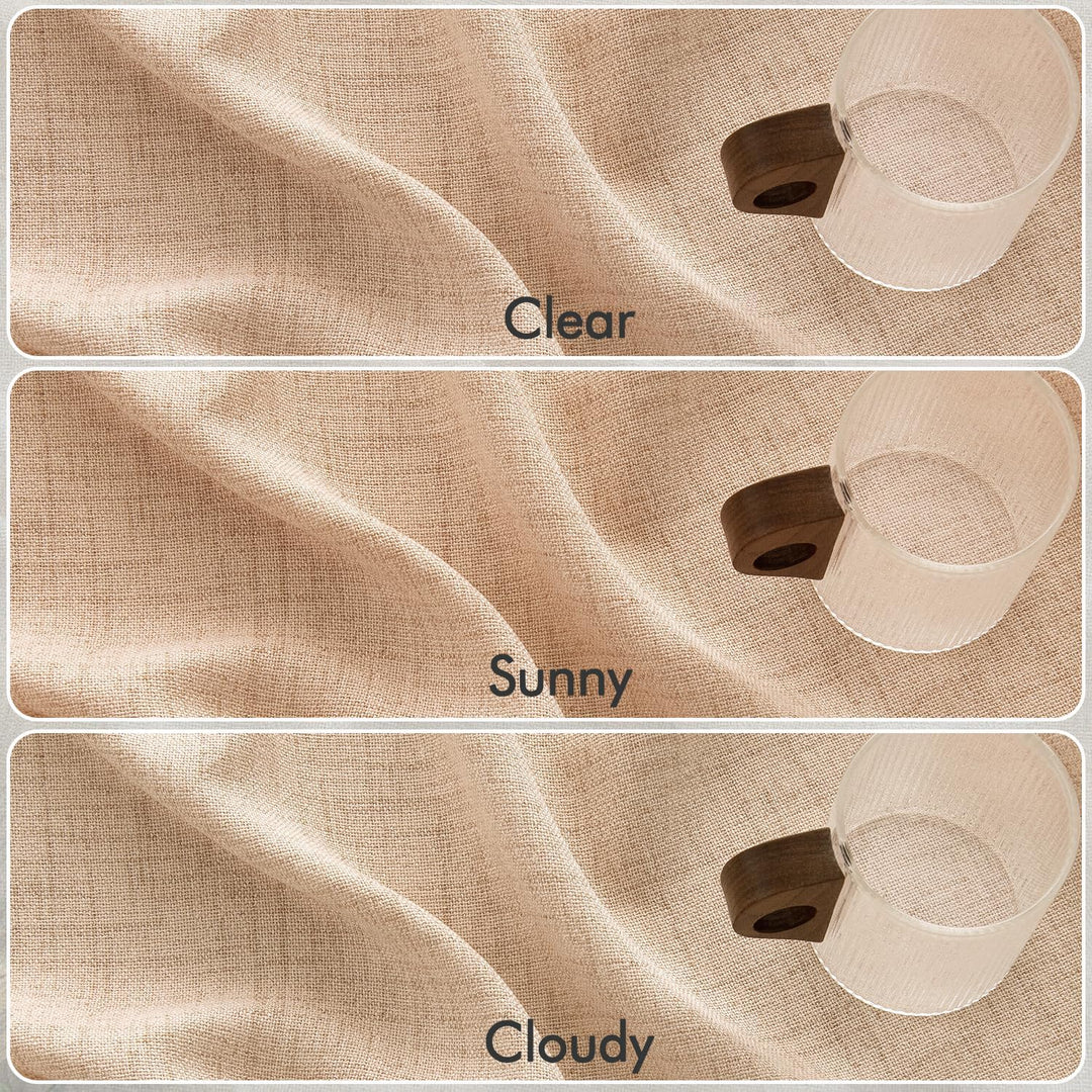 MIULEE Vorhänge Gardinen Ösenvorhang Leinenoptik Beige-Rosa 140x280cm H280 x B140 cm (2er Pack) Beig