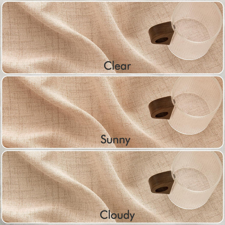 MIULEE Vorhänge Gardinen Ösenvorhang Leinenoptik Beige-Rosa 140x280cm H280 x B140 cm (2er Pack) Beig