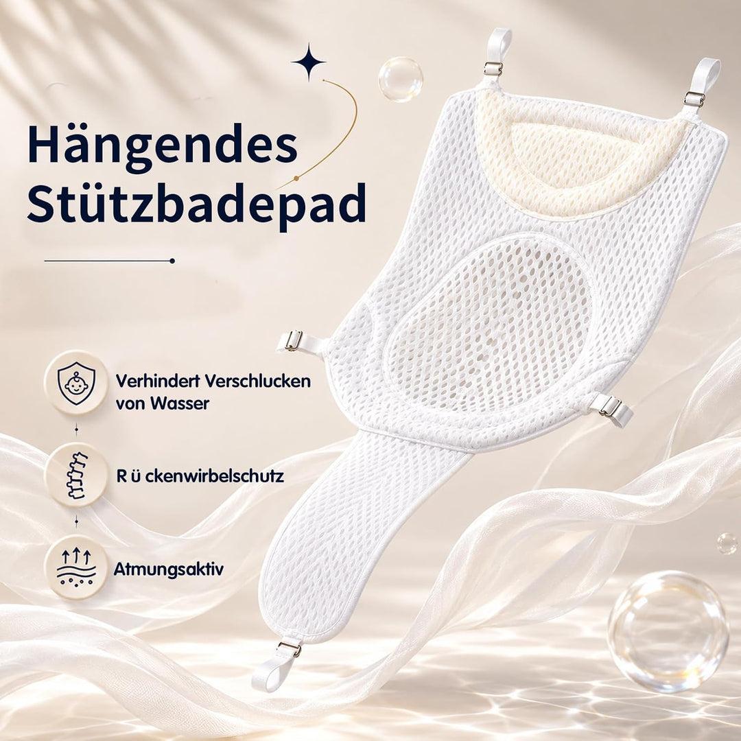 Faltbare Badewanne Kinder, Baby Badewanne mit Badewannensitz &amp; Badespielzeug, Rutschfest Stabil Zusa