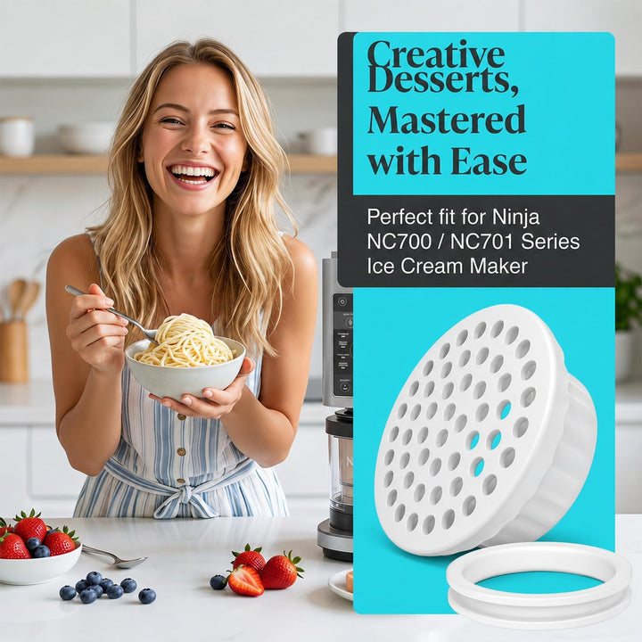 2 Stück Swirlyzer Spaghetti-Eis-Aufsatz für Ninja Creami Swirl, (Weiss), Weiss