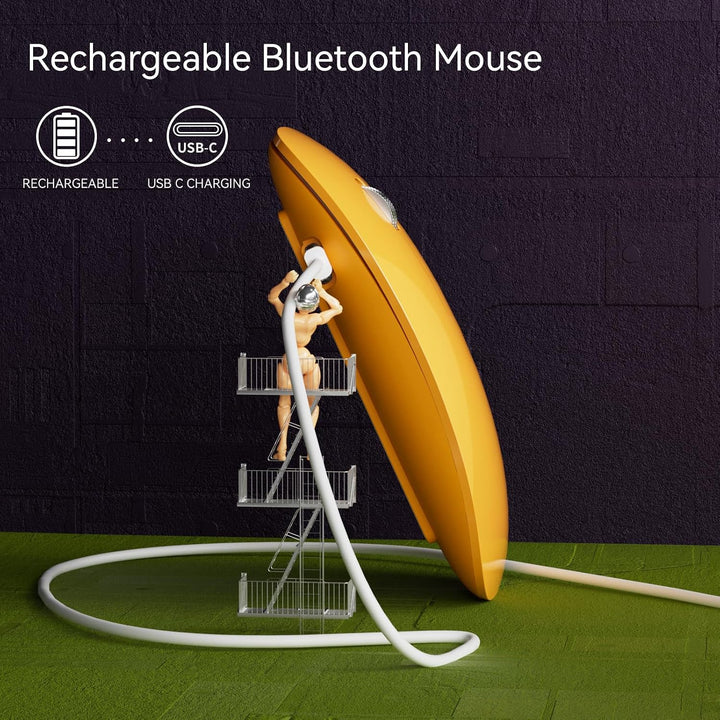 Uiosmuph Bluetooth Maus, Kabellose Maus mit USB-Nano-Empfänger, Tri-Mode (Dual Bluetooth 5.1 + 2.4GH