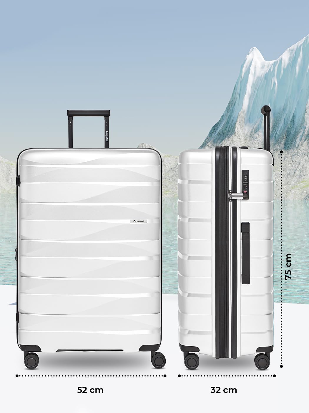 Hartschalenkoffer XL Reisekoffer leicht 77 cm Ice White Metallic L, Ice White Metallic L