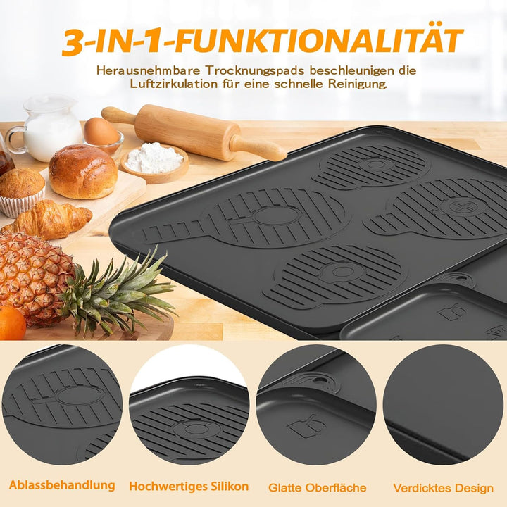 Gleitunterlage für Ninja Creami Eismaschine NC700/500/300 Arbeitsplattenmatte, 3 Stück Silikonmatte