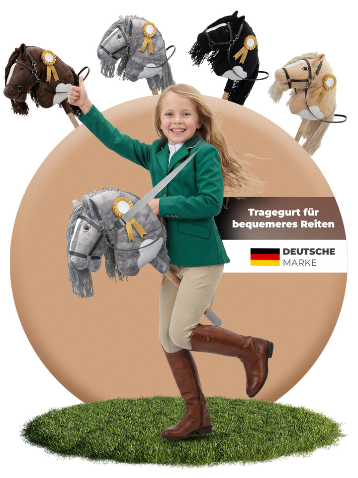 Hobby Horse Steckenpferd – Handgefertigtes Stockpferd für Kinder 4–12Jahre - Realistisches Hobby Hor