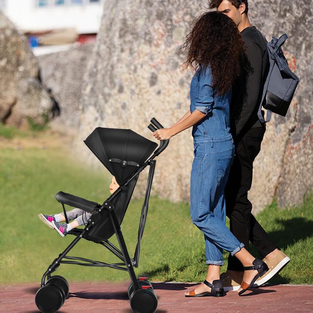 OHMG Kids Kinderwagen mit Babywanne, 2 in 1, ultrakompakt, Kompakter Buggy mit Schultergurt, 5-Punkt