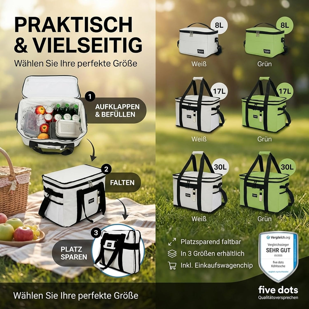 Kühltasche faltbar zum Einkaufen &amp; Picknick - Kühltasche gross Auto als Thermotasche &amp; Picknicktasch