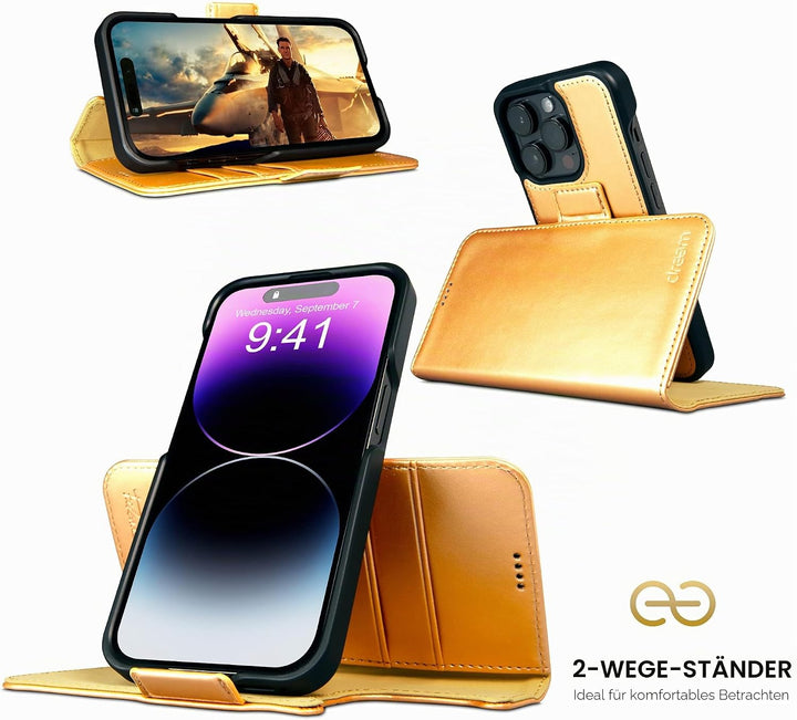 Dreem Fibonacci iPhone 14 Pro Max Brieftaschen-Etui / 2-in-1 stossfestes Etui und abnehmbares Folio