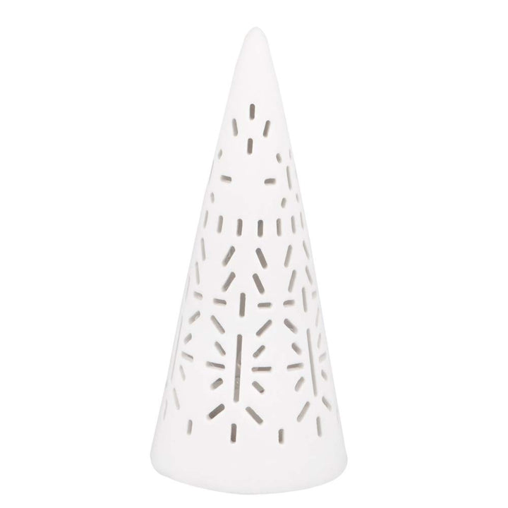 Räder Living Mini LED Lichttanne aus Porzellan mit Lochmuster in der Farbe Weiss, Masse: 9,5 cm x 4